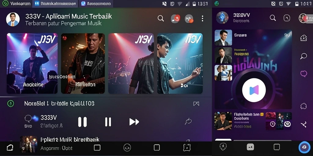 Screenshot gameplay 333V dengan antarmuka permainan musik yang menarik.