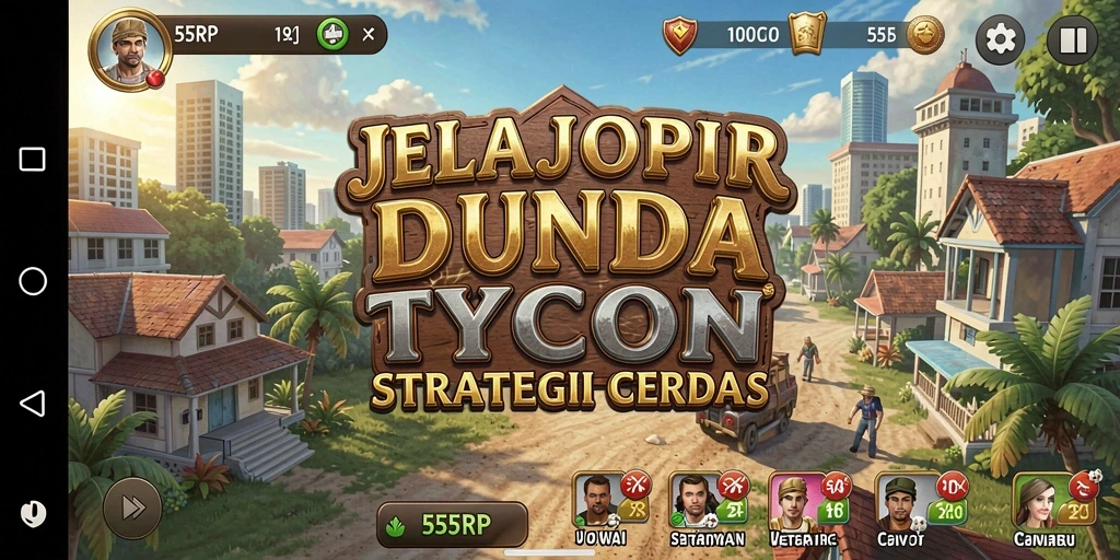 Tangkapan layar gameplay 55RP yang menunjukkan pengelolaan bisnis Tycoon.