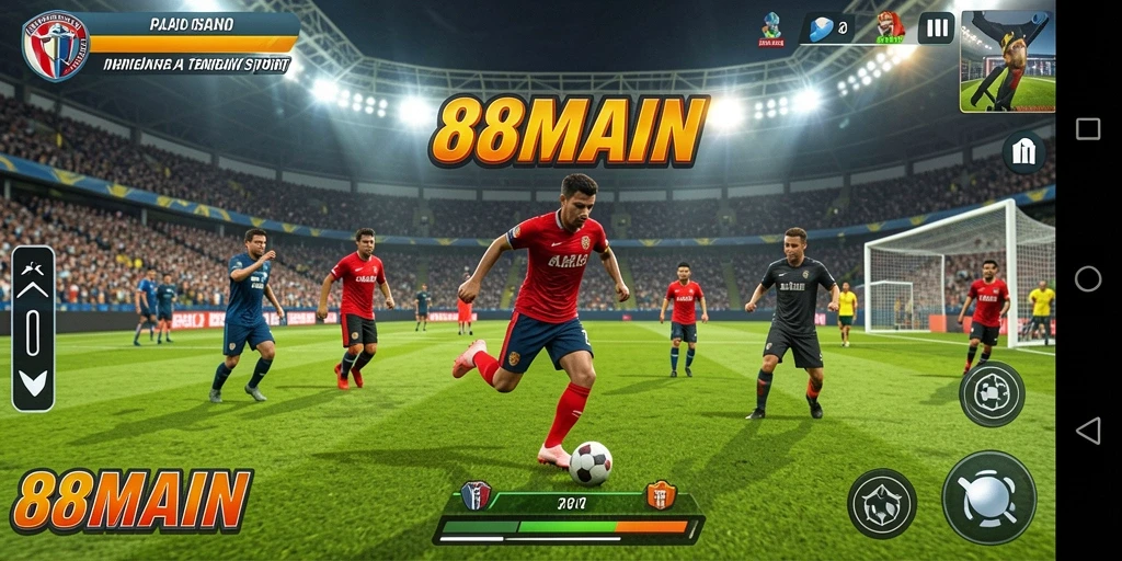 Screenshot gameplay 88MAIN menampilkan momen seru pertandingan olahraga.