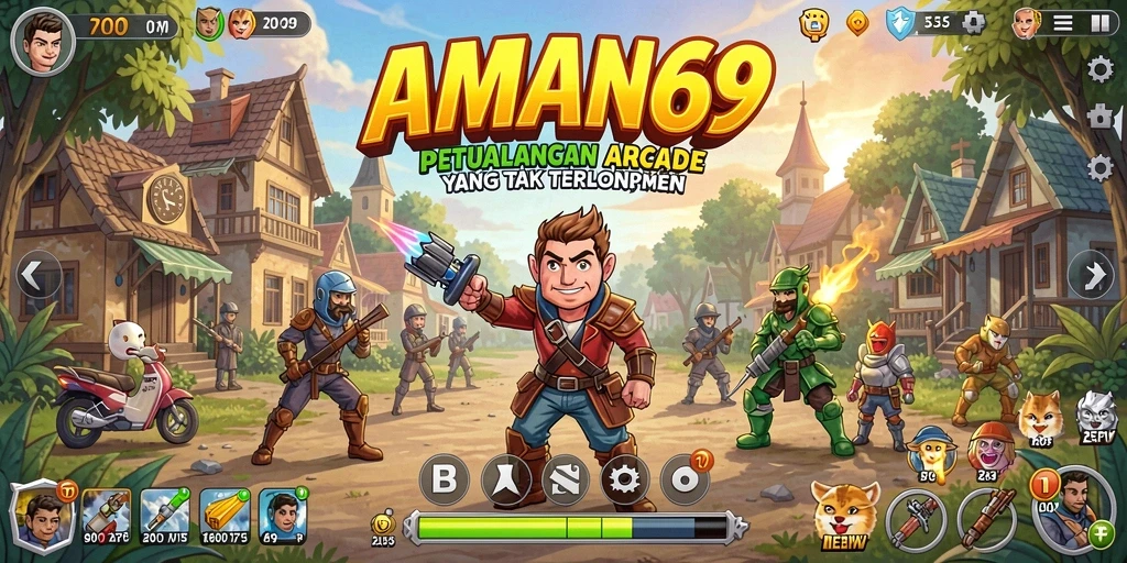 Tangkapan layar AMAN69 menampilkan aksi seru di dunia Arcade.
