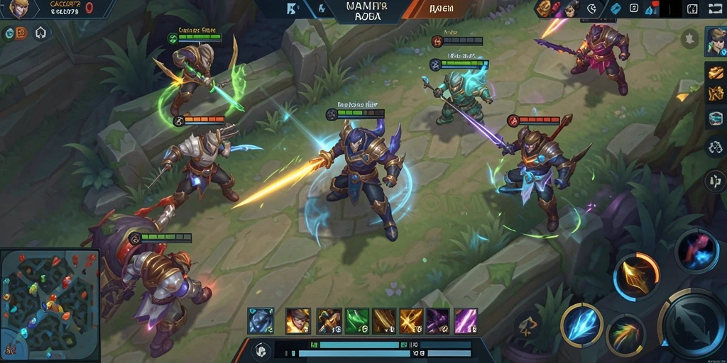 Tampilan menarik dari gameplay seru CACOR78 di arena pertempuran MOBA.