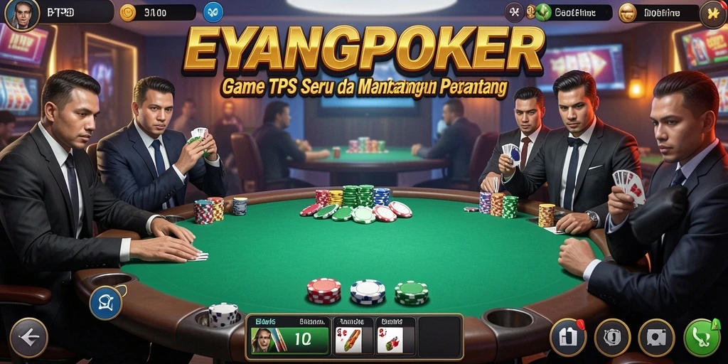 Tampilan seru dari gameplay <strong>EYANGPOKER</strong> dengan suasana poker yang mendebarkan.