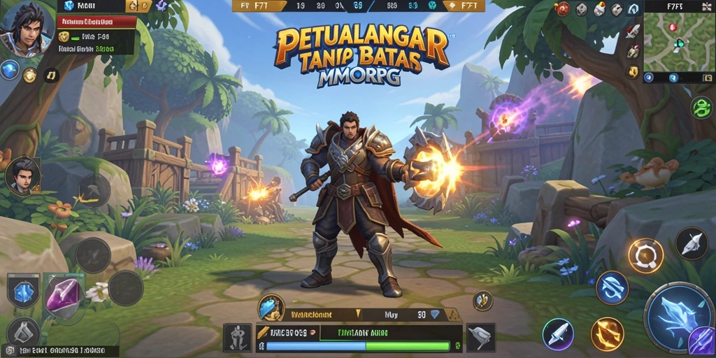 Screenshot gameplay <strong>F7F7</strong> yang menunjukkan pertempuran seru dan dunia yang hidup.