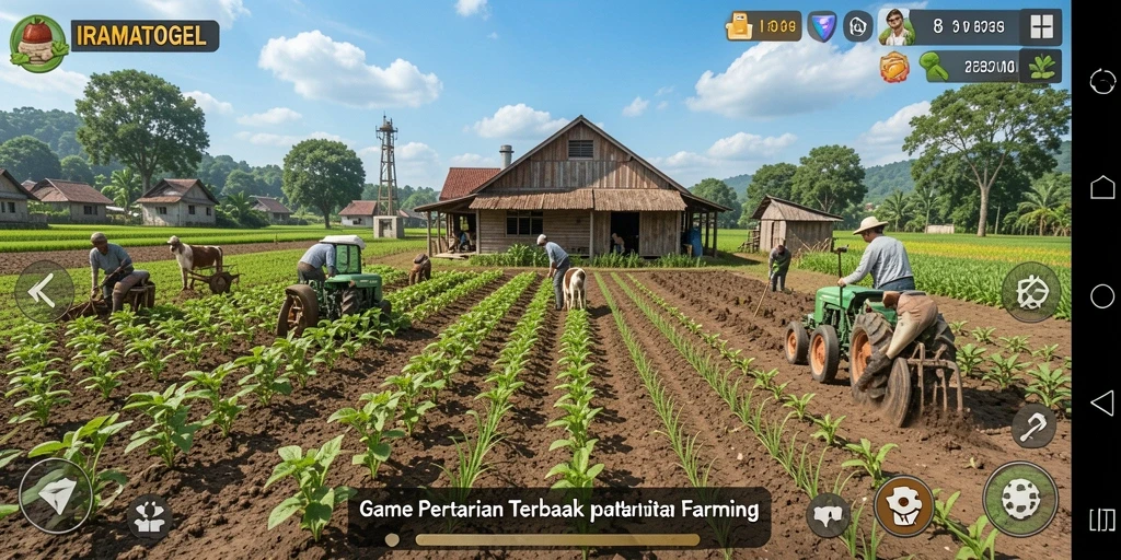 Tampilan gameplay seru dari IRAMATOGEL saat berkebun.