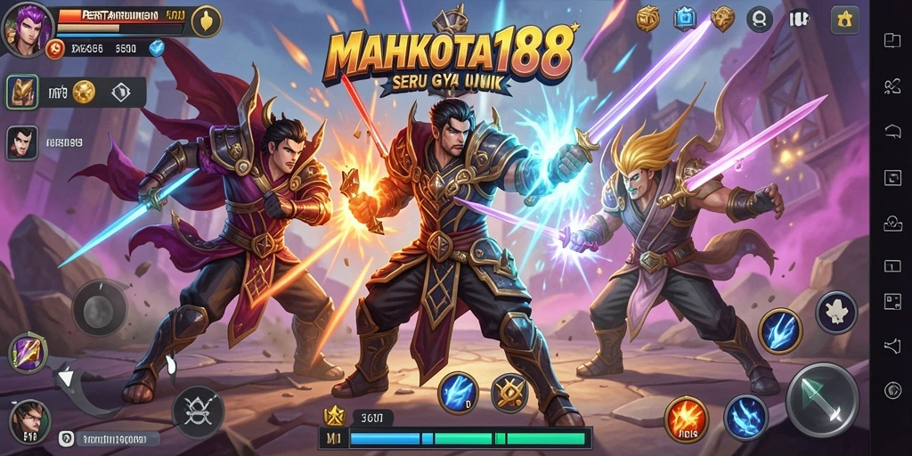 Tampilan utama gameplay Fighting yang intens di MAHKOTA188.