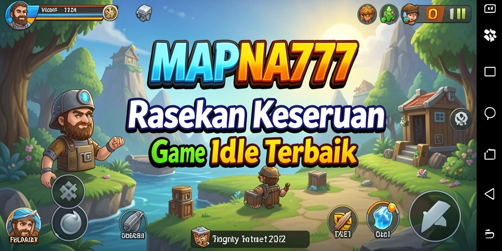 Screenshot utama menunjukkan gameplay seru dan sistem idle yang menarik.