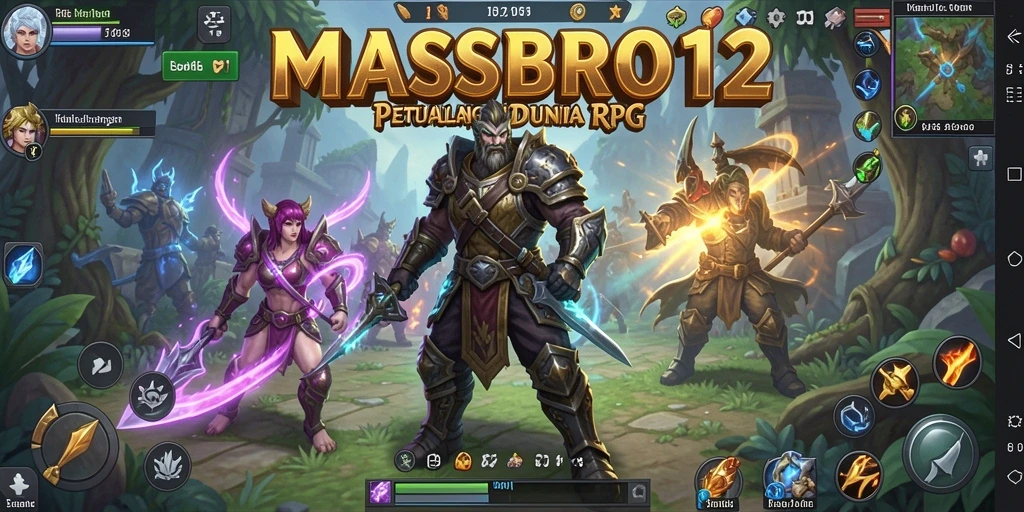 Tangkapan layar gameplay MASBRO12 yang menunjukkan aksi epik dalam RPG.