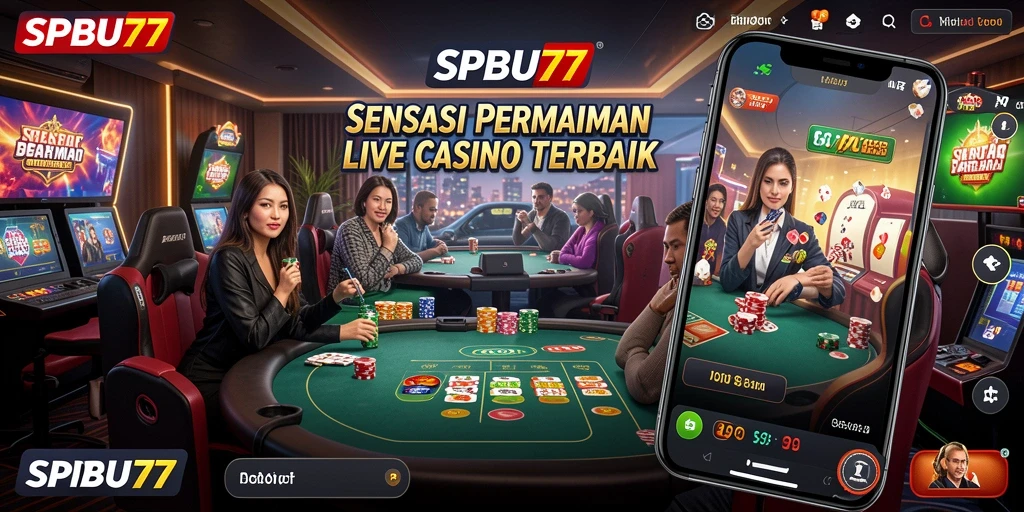 Tampilan gameplay Live Casino SPBU77 yang menarik dan interaktif.