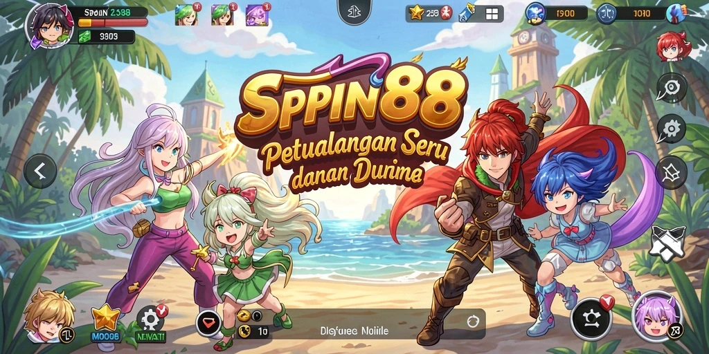 Screenshot menunjukkan momen seru dalam gameplay SPIN88 dengan karakter Anime yang hidup.