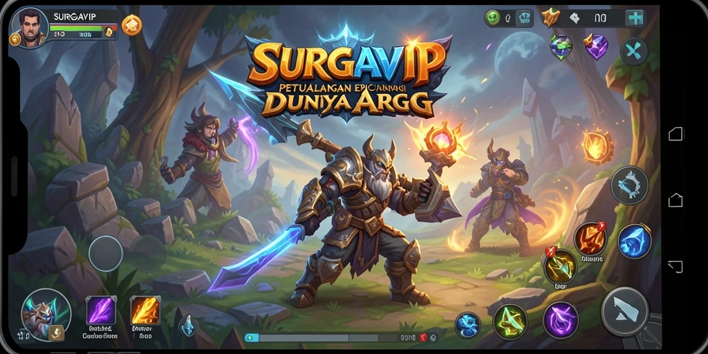 Tampilan action-packed dari gameplay ARPG SURGAVIP yang menantang.
