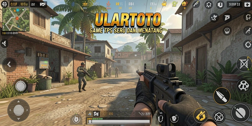 Screenshot gameplay ULARTOTO menunjukkan aksi seru di medan perang.